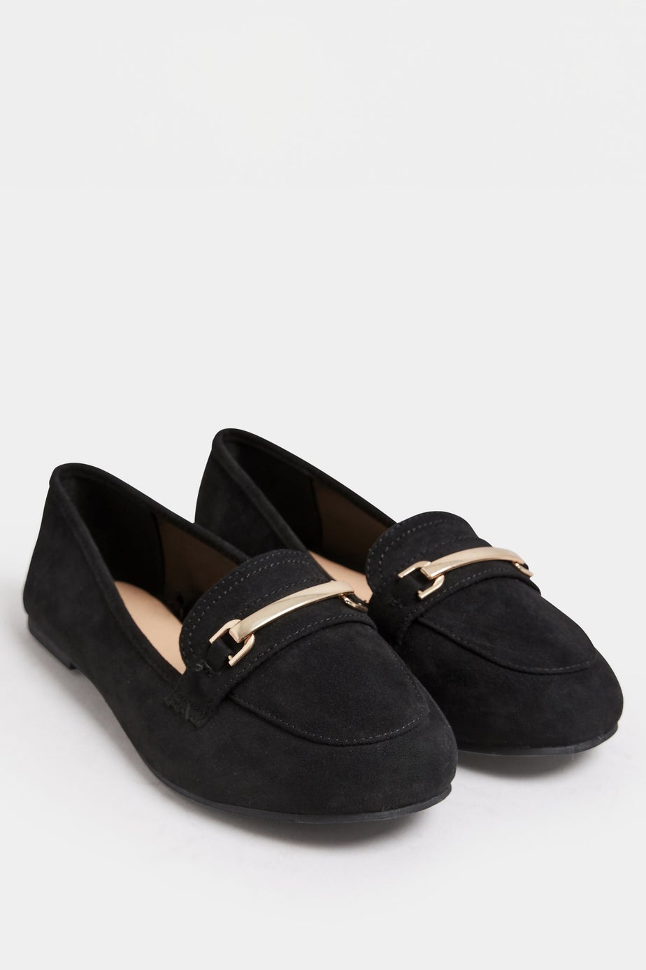 Yours Black Faux Suede Buckle Loafers In Extra Wide Fit