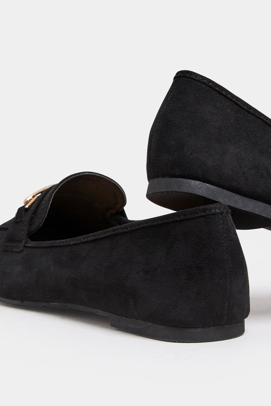 Yours Black Faux Suede Buckle Loafers In Extra Wide Fit