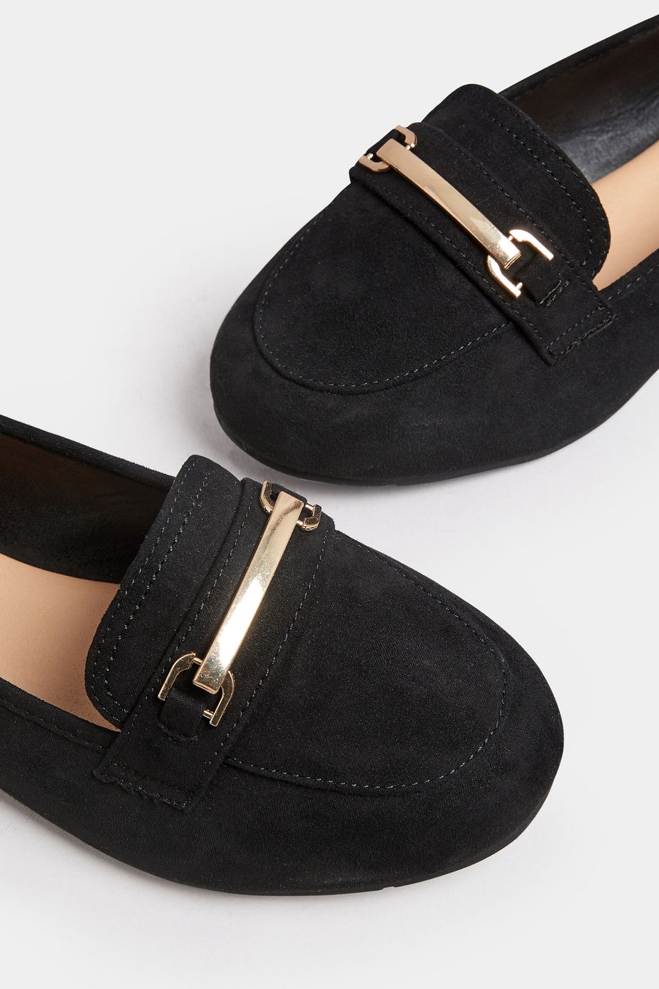 Yours Black Faux Suede Buckle Loafers In Extra Wide Fit