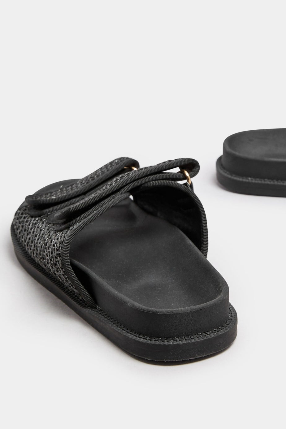 Yours Black Woven Strap Sandals In Extra Wide EEE Fit