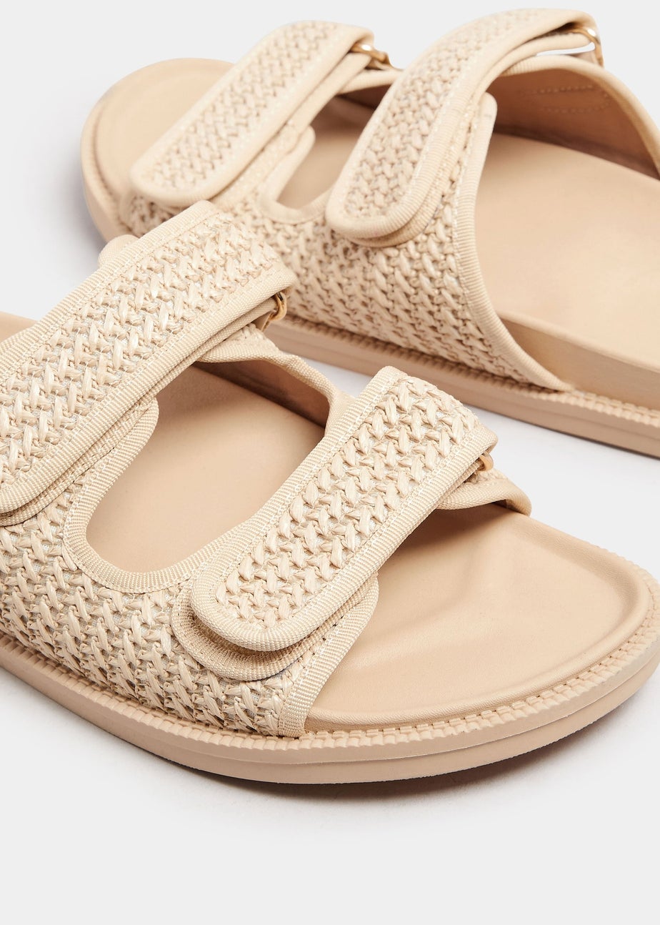 Yours Natural Brown Woven Strap Sandals In Extra Wide EEE Fit