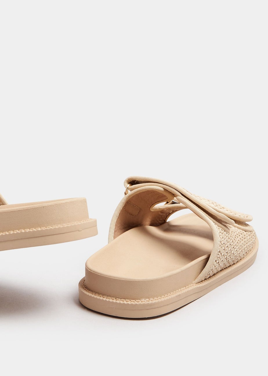 Yours Natural Brown Woven Strap Sandals In Extra Wide EEE Fit