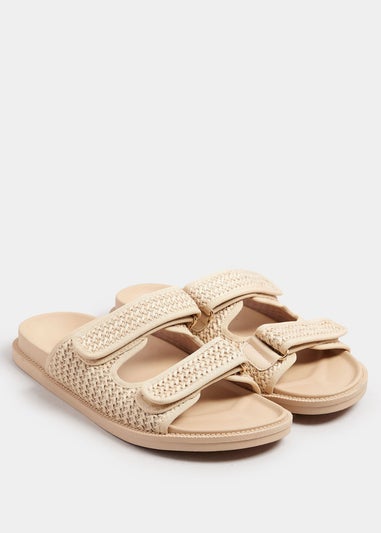 Yours Natural Brown Woven Strap Sandals In Extra Wide EEE Fit