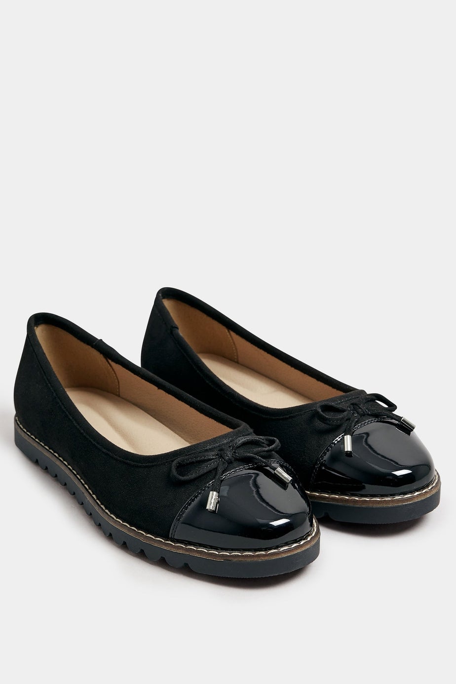 Yours Black Faux Suede Ballet Pump In Extra Wide EEE Fit