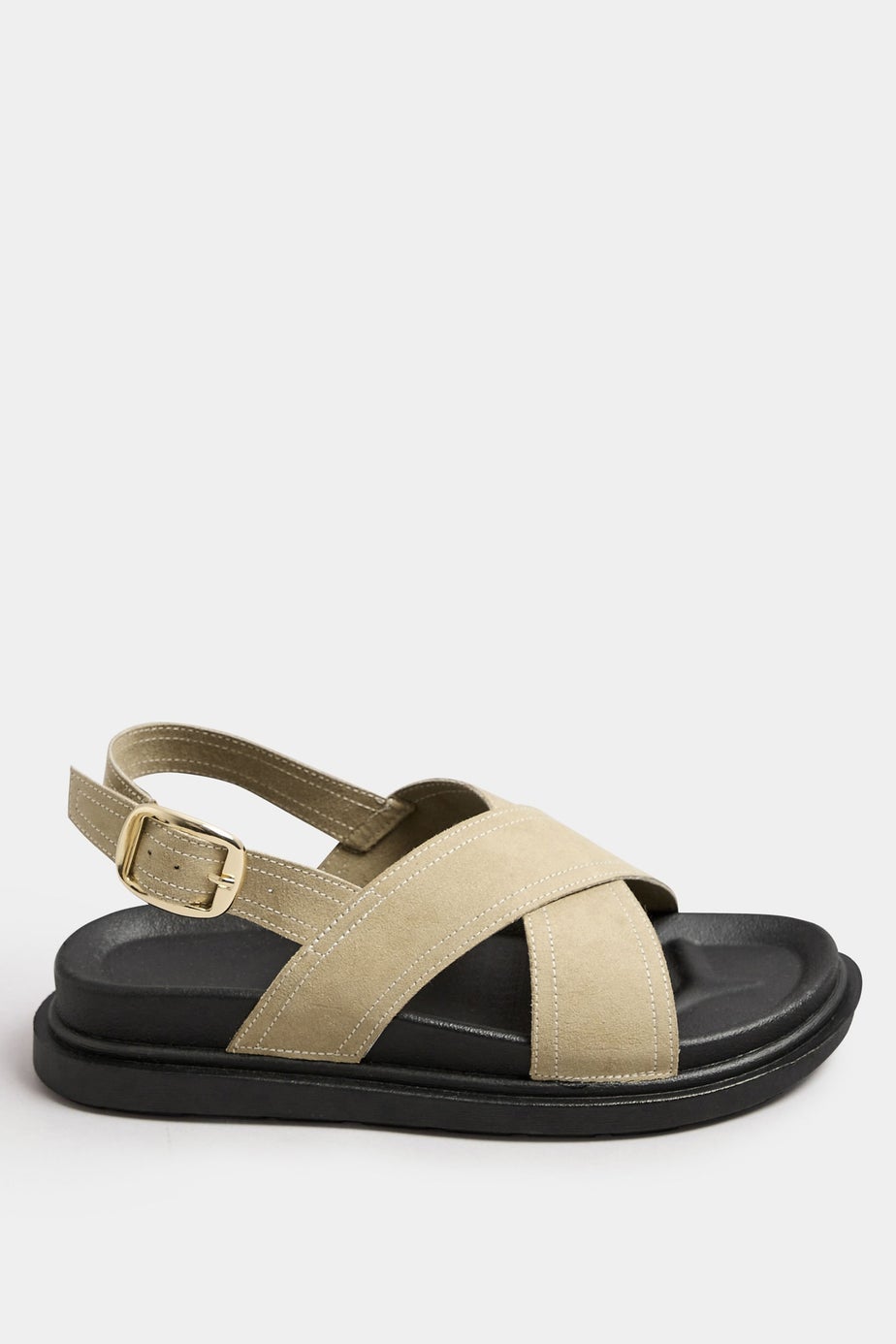 Yours Natural Brown Faux Suede Sandals In Extra Wide EEE Fit