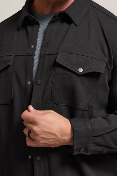 BadRhino Black Textured Jersey Shacket