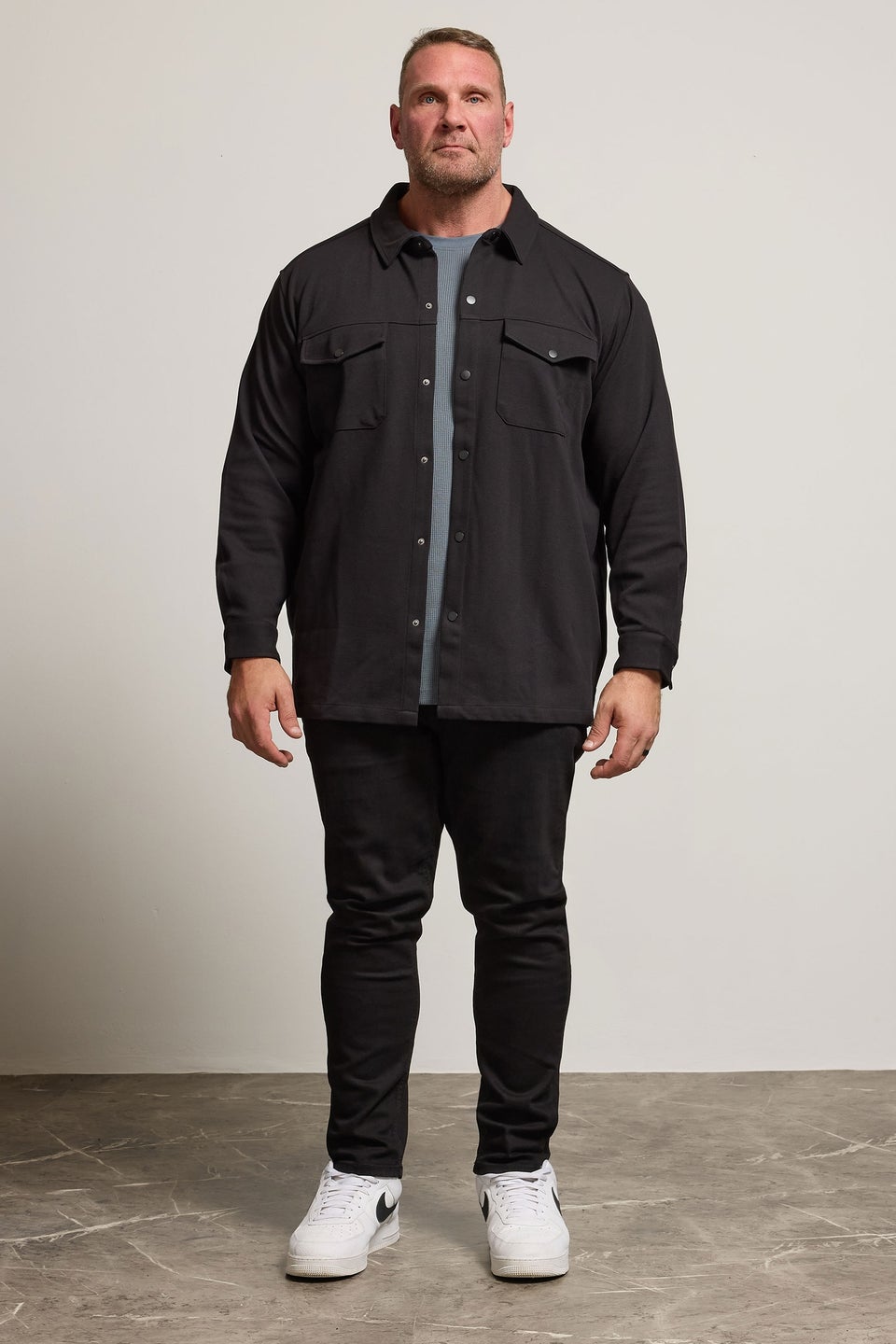 BadRhino Black Textured Jersey Shacket