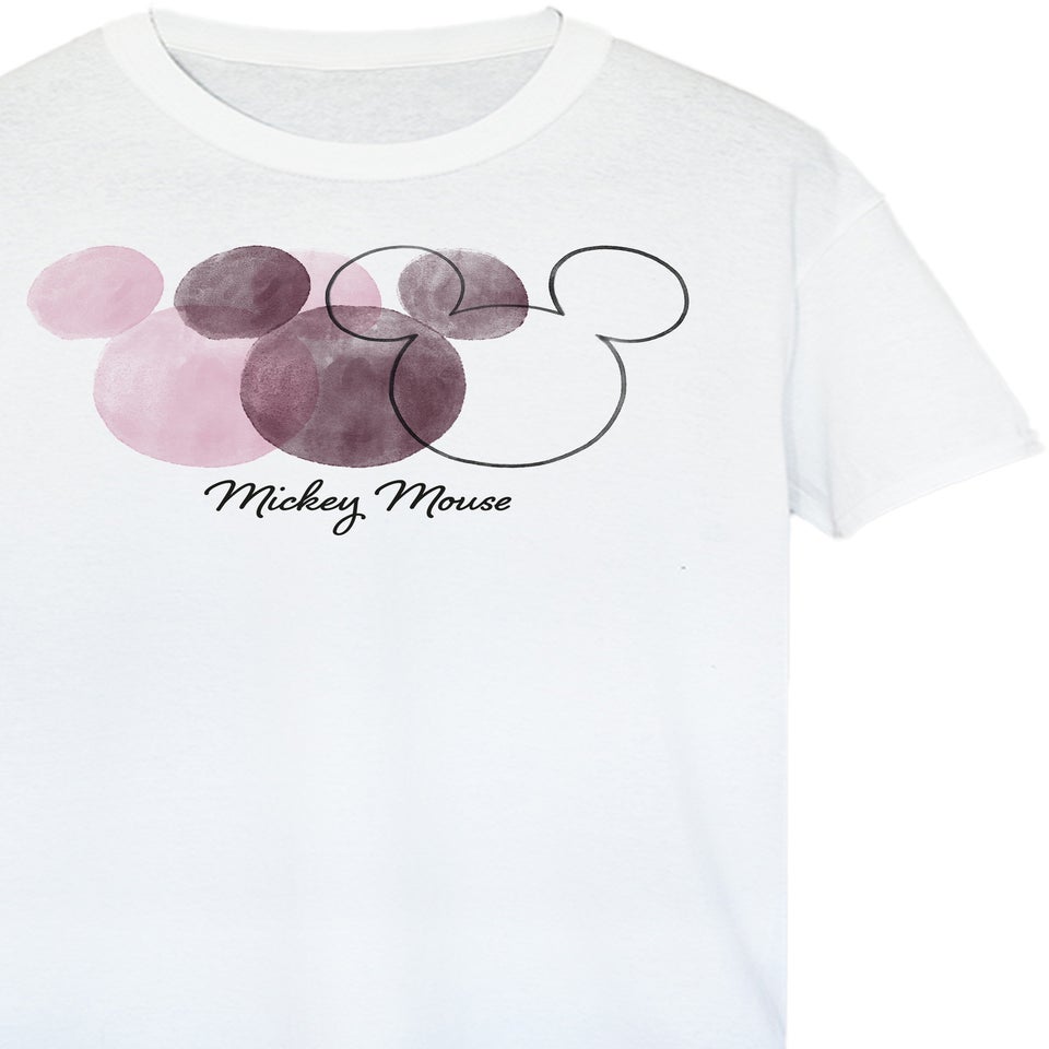 Disney Mickey Mouse 3 Heads White Boyfriend Fit Graphic T-Shirt