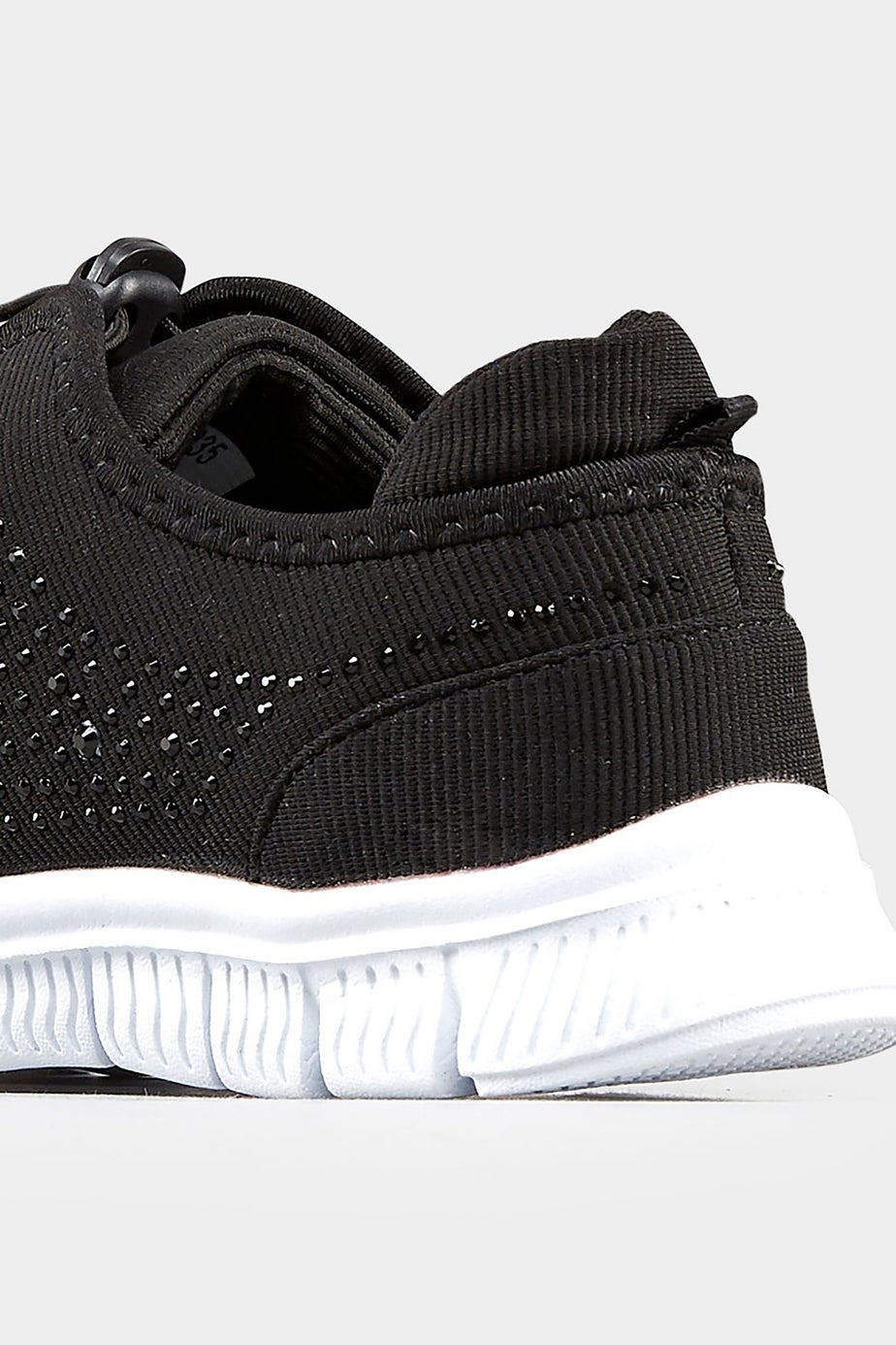 Yours Black Embellished Trainers In Wide E Fit