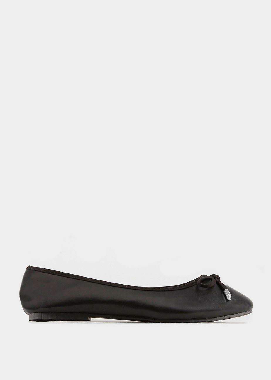 Yours Black Ballerina Pumps In Wide E Fit