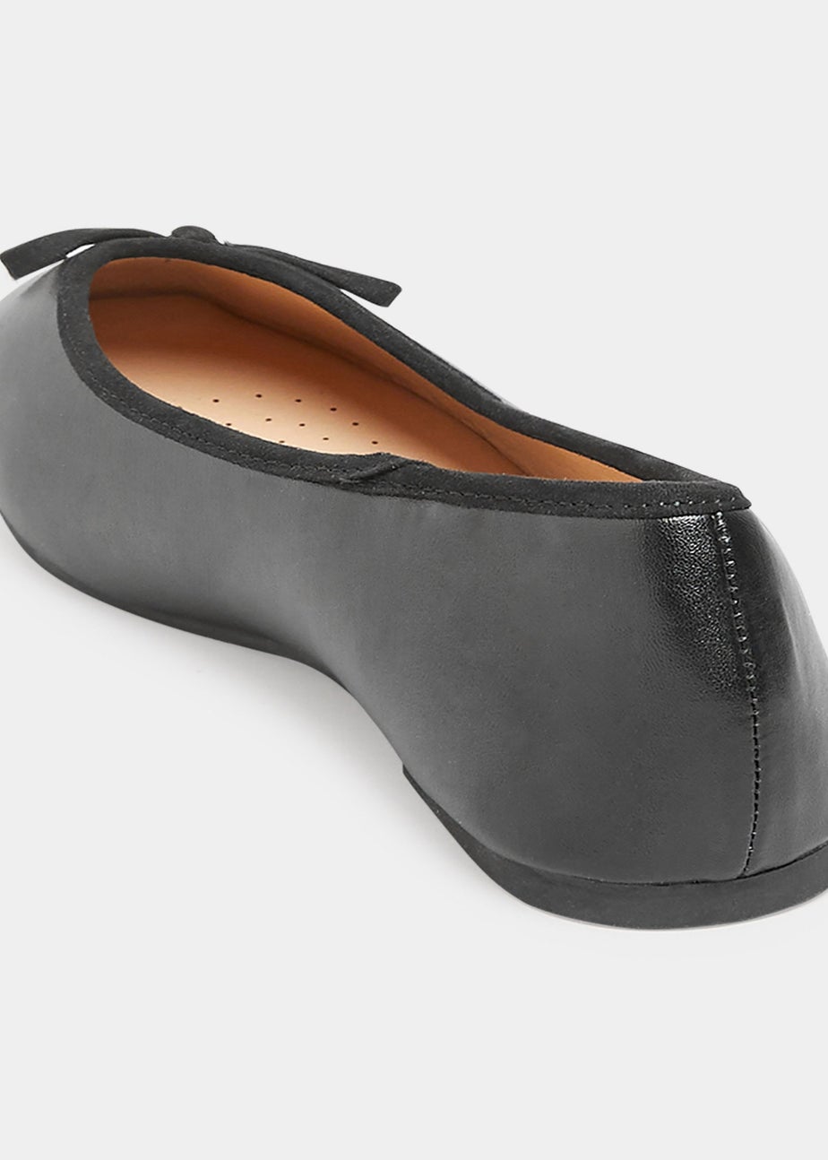 Yours Black Ballerina Pumps In Wide E Fit