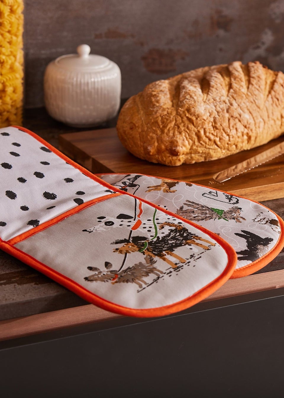 Ulster Weavers Dog Days Grey Double Oven Glove