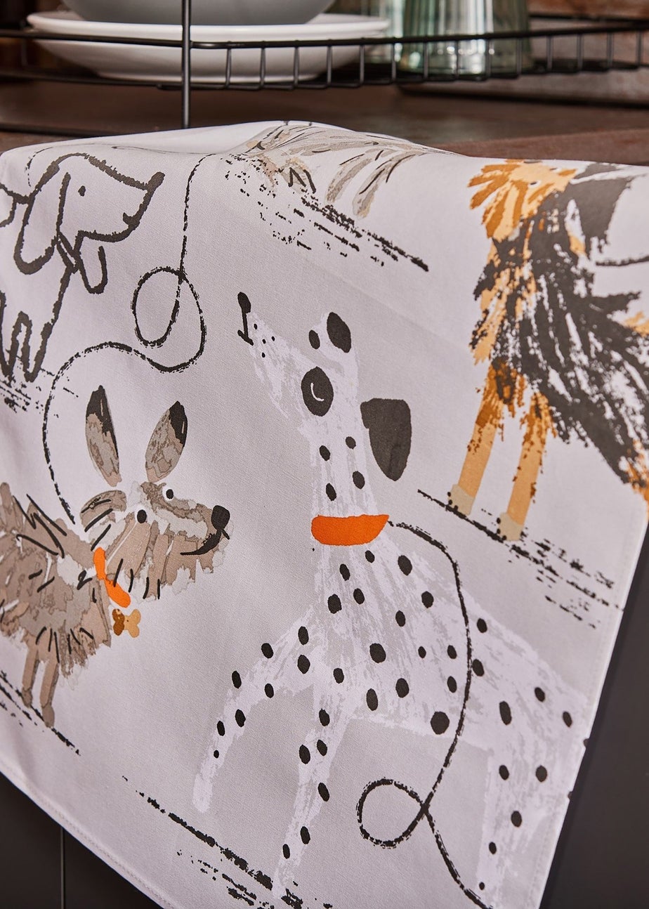 Ulster Weavers Dog Days Grey Tea Towel - Cotton