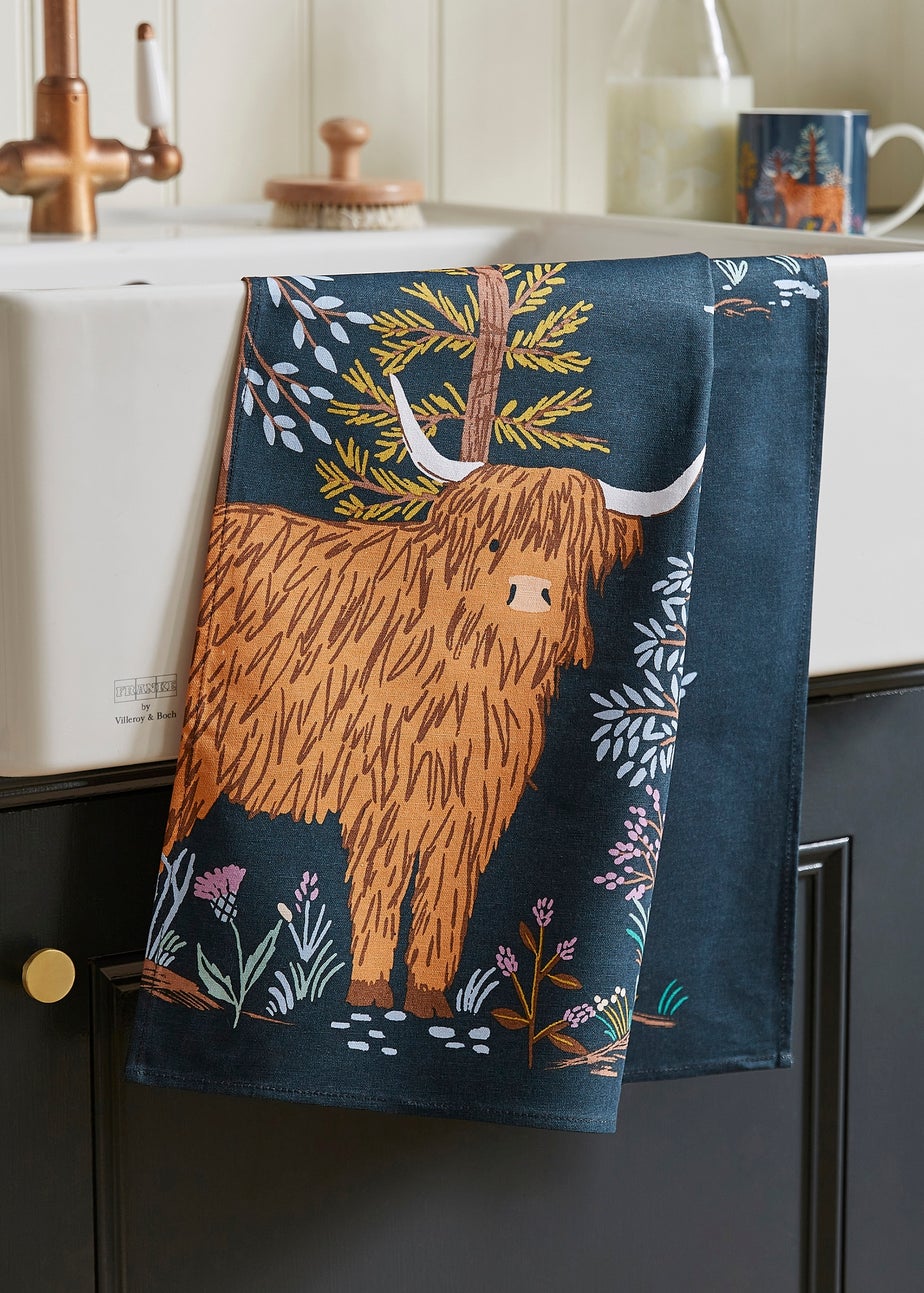 Ulster Weavers Connie the Cow Navy Tea Towel - Cotton