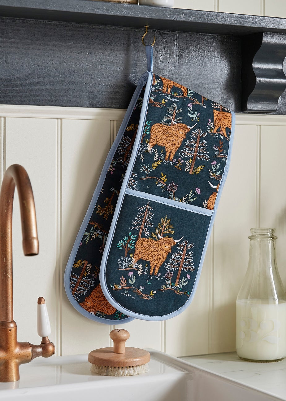 Ulster Weavers Connie the Cow Navy Double Oven Glove