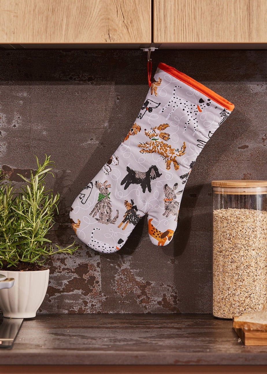 Ulster Weavers Dog Days Grey Gauntlet Oven Glove