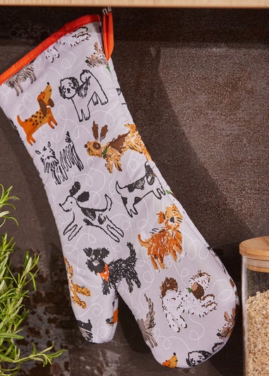 Ulster Weavers Dog Days Grey Gauntlet Oven Glove