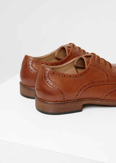 Threadbare Tan Faux Leather Brogues