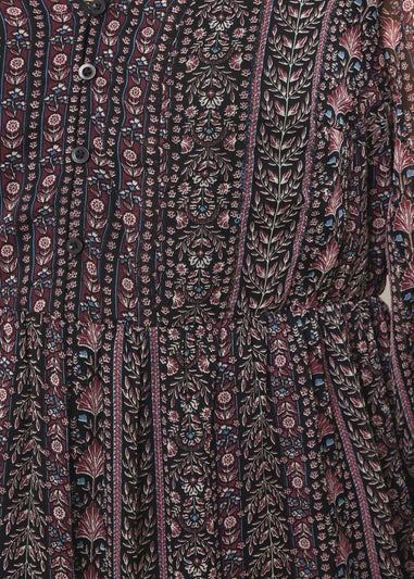 Yours Curve Purple Floral Paisley Smock Mini Dress