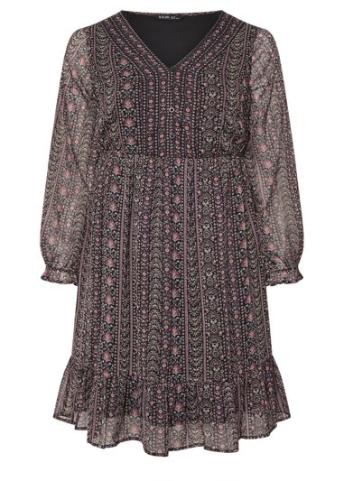 Yours Curve Purple Floral Paisley Smock Mini Dress
