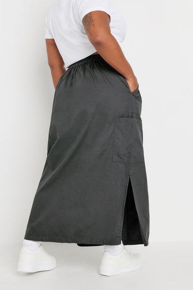 Yours Curve Charcoal Grey Cargo Maxi Skirt