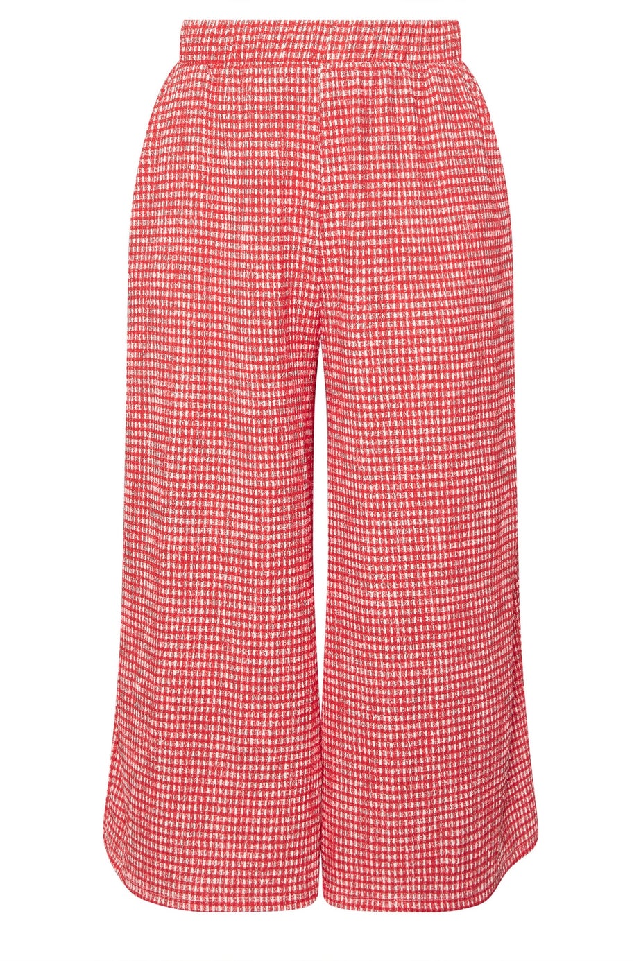 Yours Curve Red Gingham Crinkle Midaxi Culottes