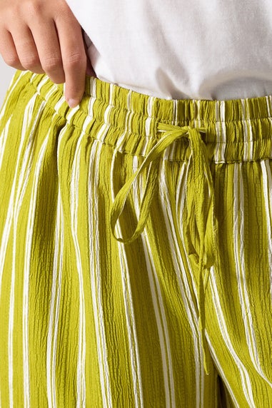 Yours Curve Lime Green Stripe Midaxi Culottes