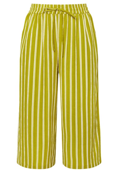 Yours Curve Lime Green Stripe Midaxi Culottes