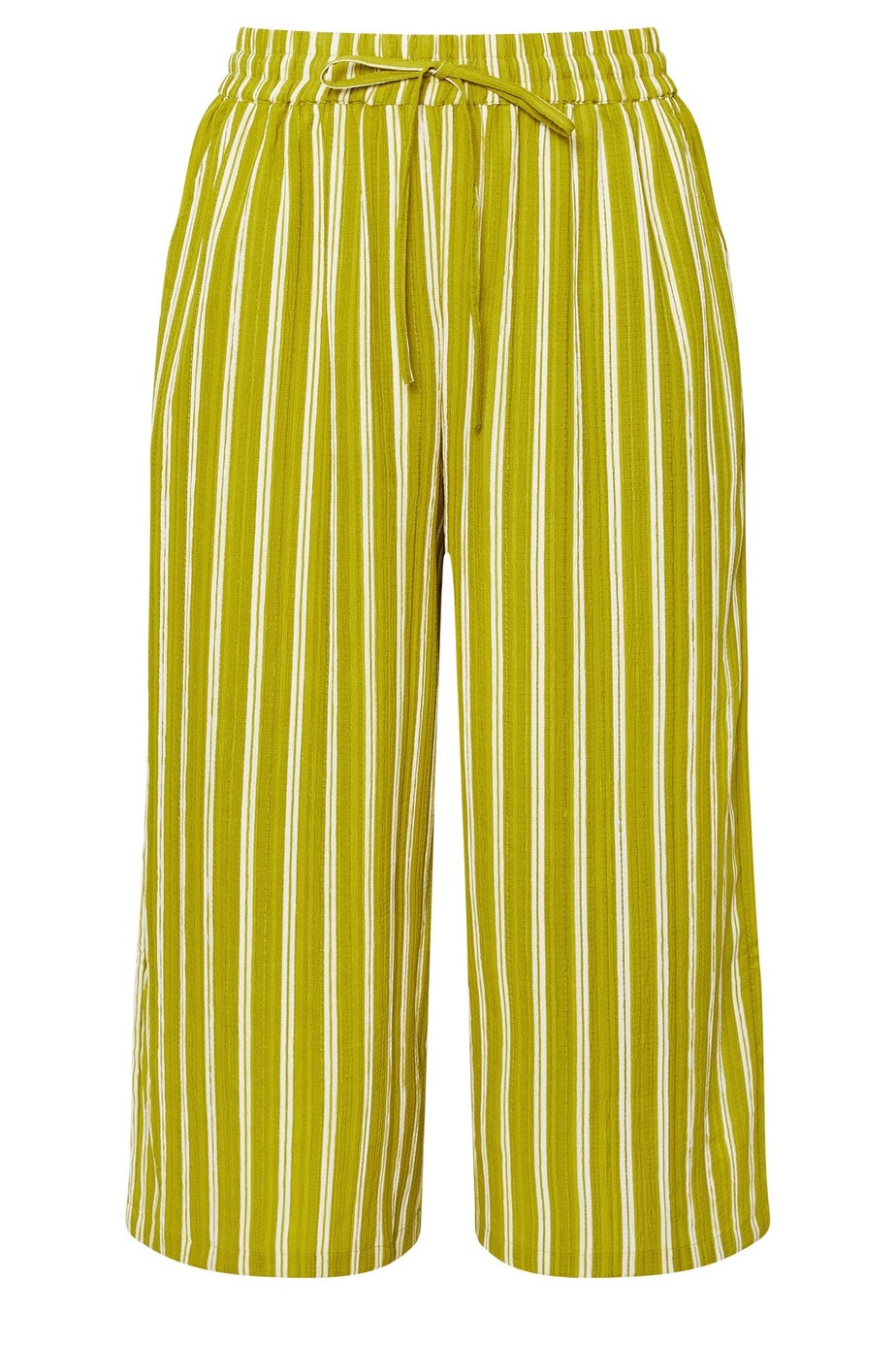 Yours Curve Lime Green Stripe Midaxi Culottes