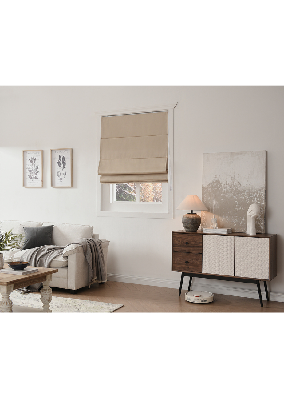 Little Black Book Natural Blackout Roman Blind