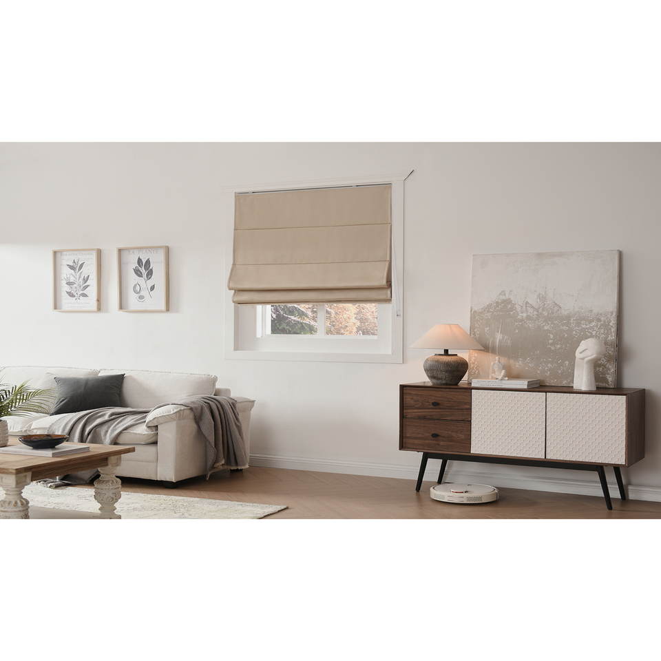 Little Black Book Natural Blackout Roman Blind