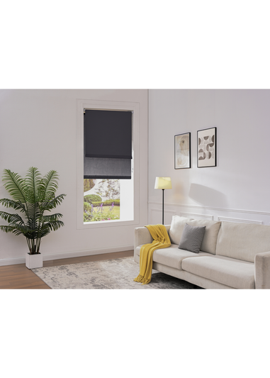 Little Black Book Slate Grey D. Roller Blind