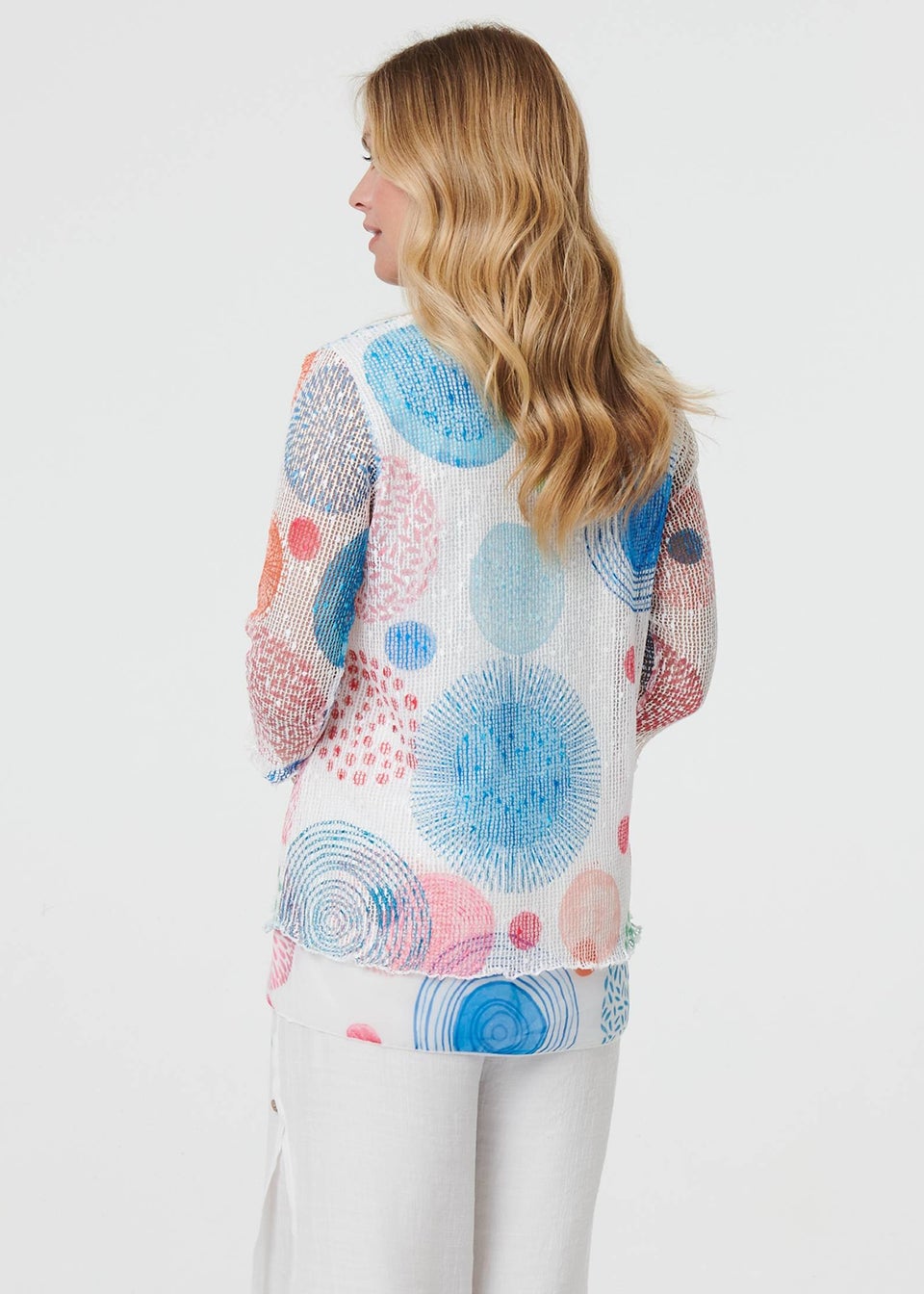 Izabel London White Printed Semi Sheer Layered Relaxed Tunic