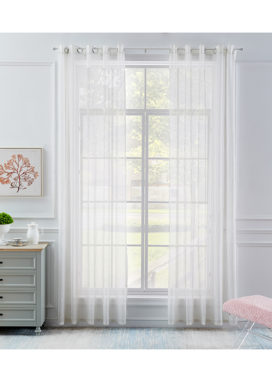 Little Black Book White Extendable Ball Curtain Pole