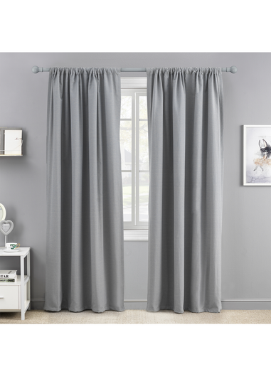 Little Black Book Grey Extendable Ball Curtain Pole