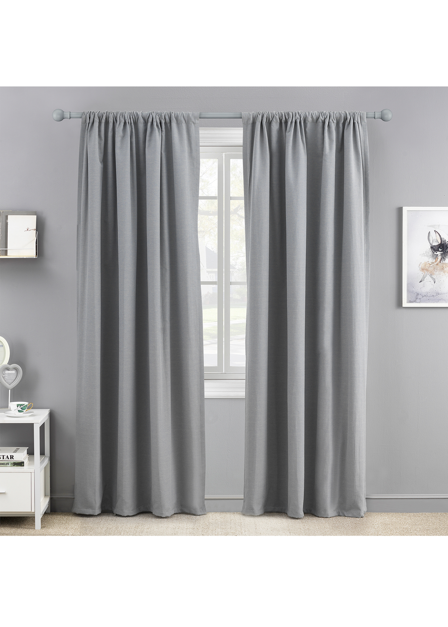 Little Black Book Grey Extendable Ball Curtain Pole