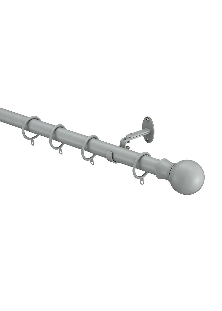 Little Black Book Grey Extendable Ball Curtain Pole