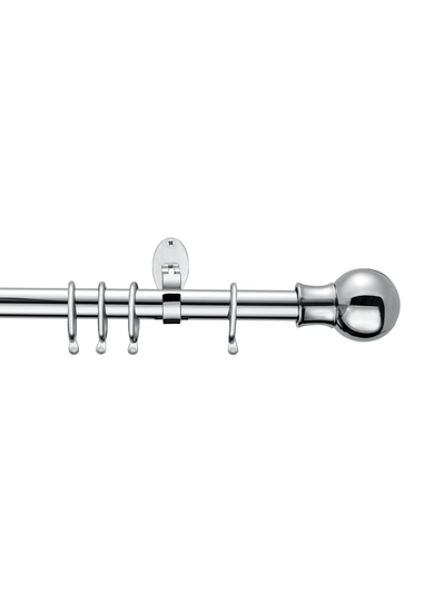Little Black Book Chrome Extendable Ball Curtain Pole