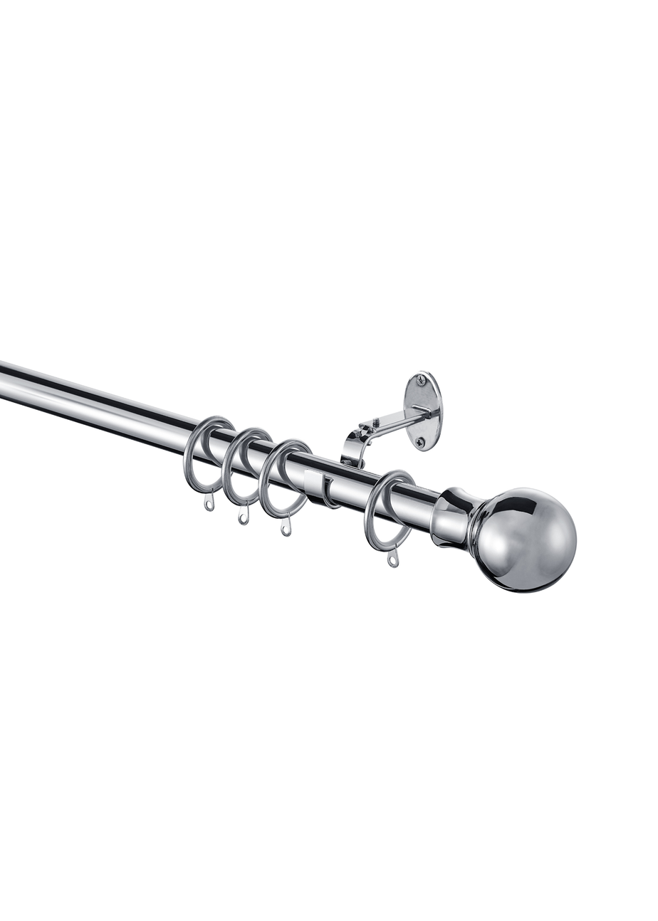 Little Black Book Chrome Extendable Ball Curtain Pole