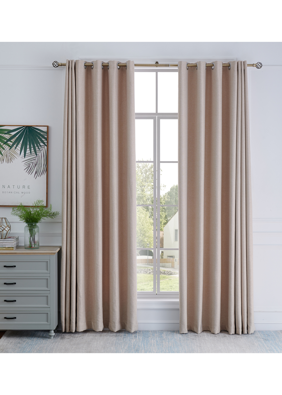 Little Black Book Antique Brass Extendable Caged Ball Curtain Pole