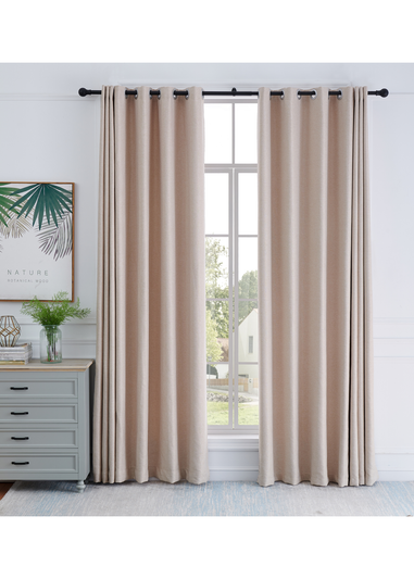 Little Black Book Matt Black Extendable Ball Curtain Pole