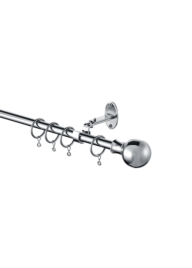 Little Black Book Chrome Extendable Ball Curtain Pole