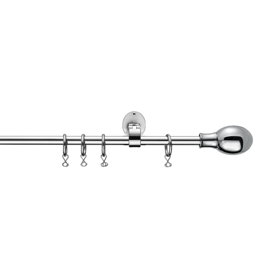 Little Black Book Chrome Extendable Ball Curtain Pole