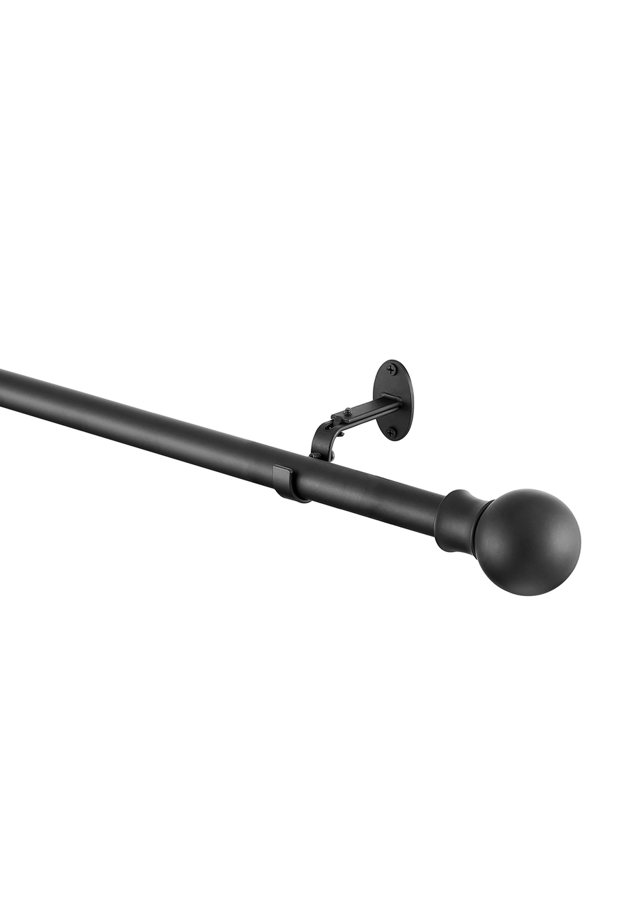 Little Black Book Matt Black Extendable Ball Eyelet Curtain Pole