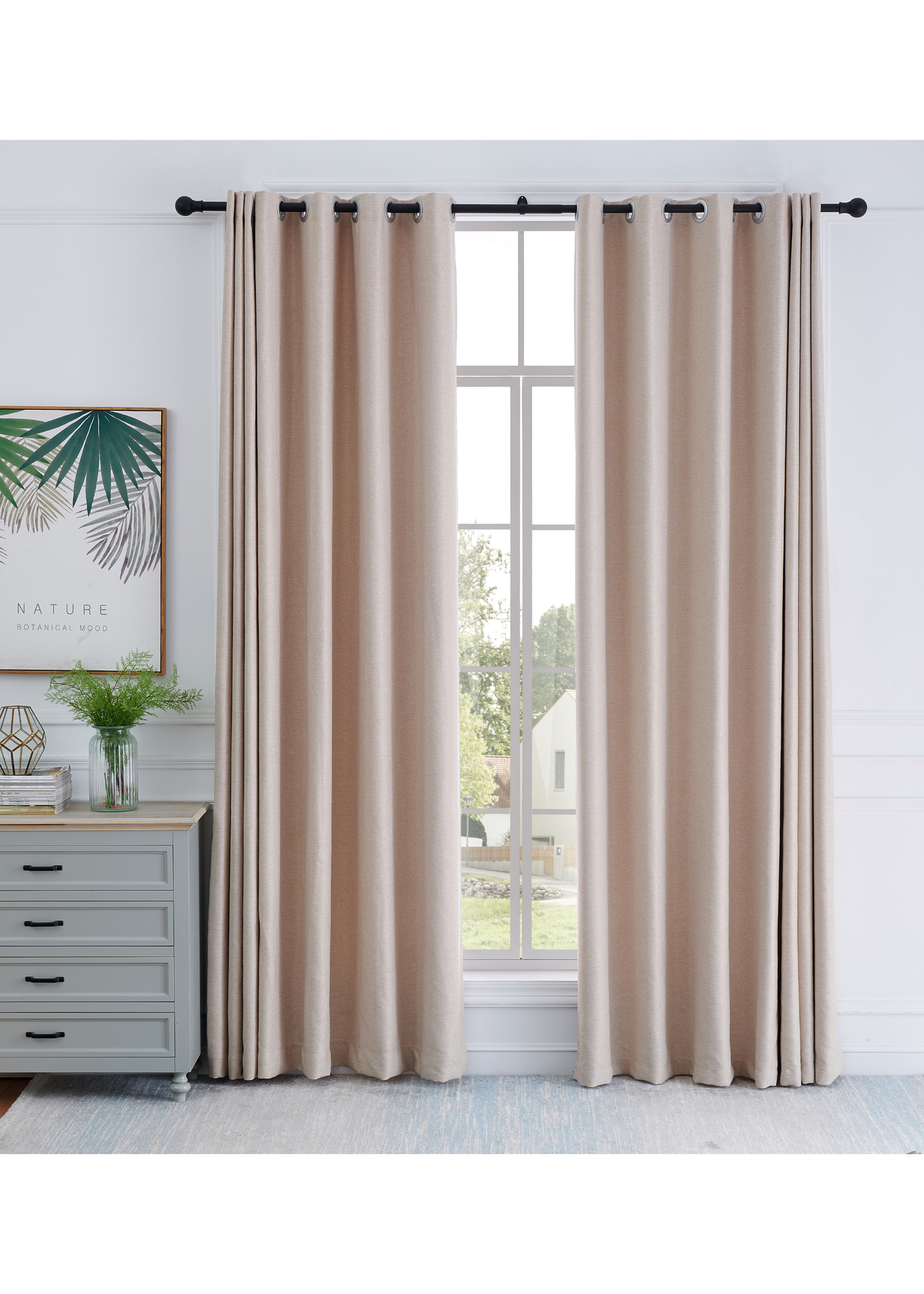 Little Black Book Matt Black Extendable Ball Eyelet Curtain Pole