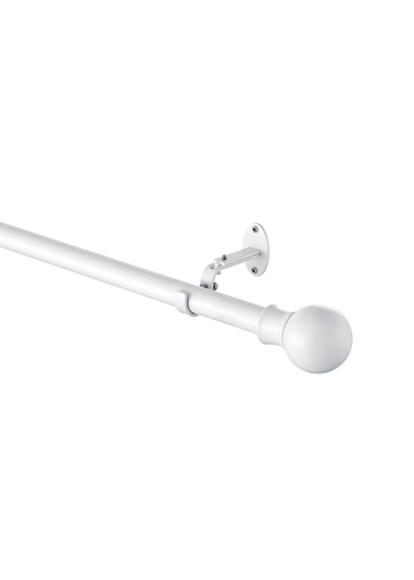 Little Black Book Matt White Extendable Ball Eyelet Curtain Pole