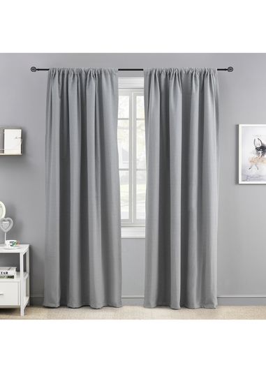 Little Black Book Matt Black Extendable Swirl Curtain Pole