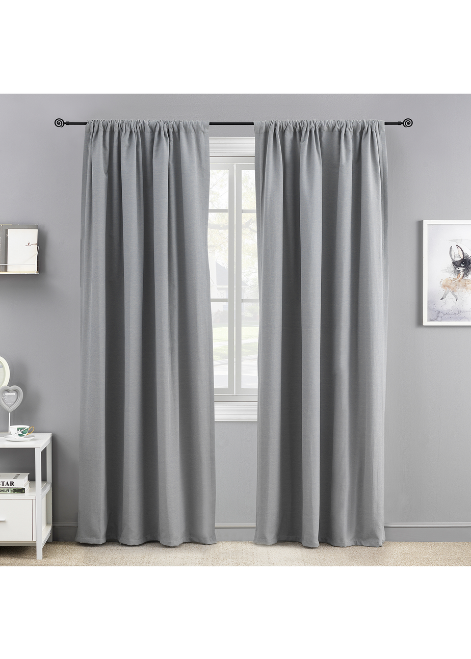 Little Black Book Matt Black Extendable Swirl Curtain Pole