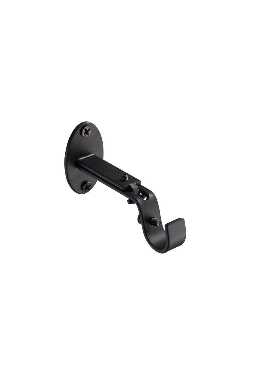 Little Black Book Matt Black Extendable Ball Curtain Pole