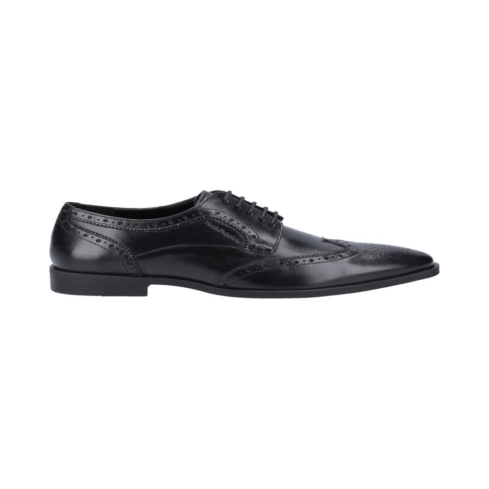 Hush Puppies Black Elliot Brogue Shoe